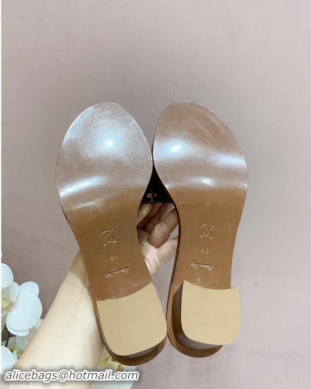 Faux Louis Vuitton Heel 4.5cm Lock It Mules LV94292 Monogram Canvas 2019