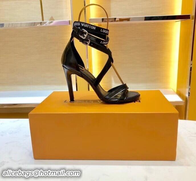 Top Sale Louis Vuitton Heel 10cm Call Back Sandals LV95602 Black 2019