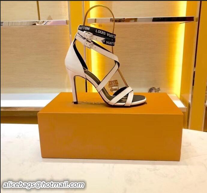 Perfect Discount Louis Vuitton Heel 10cm Call Back Sandals LV95602 White 2019