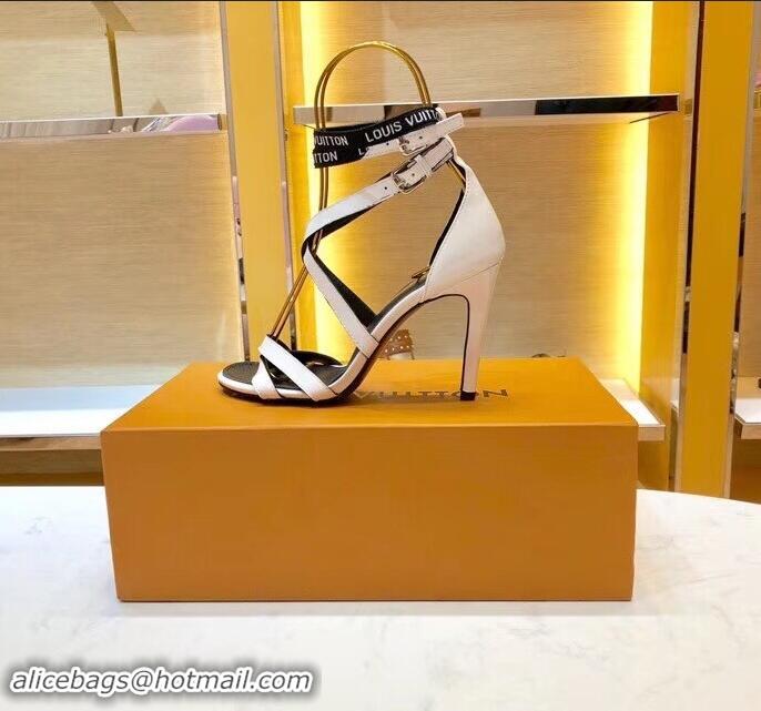 Perfect Discount Louis Vuitton Heel 10cm Call Back Sandals LV95602 White 2019