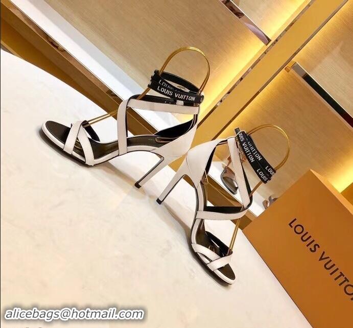 Perfect Discount Louis Vuitton Heel 10cm Call Back Sandals LV95602 White 2019