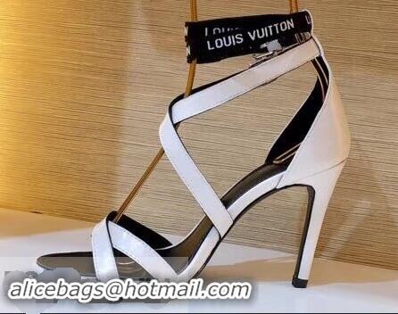 Perfect Discount Louis Vuitton Heel 10cm Call Back Sandals LV95602 White 2019