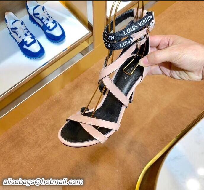 Promotional Louis Vuitton Heel 10cm Call Back Sandals LV95602 Nude 2019