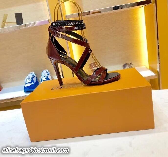 Hot Sell Louis Vuitton Heel 10cm Call Back Sandals LV95602 Burgundy 2019