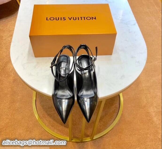 Affordable Price Louis Vuitton Heel 5cm Call Back Open Back Pumps LV95606 Black 2019