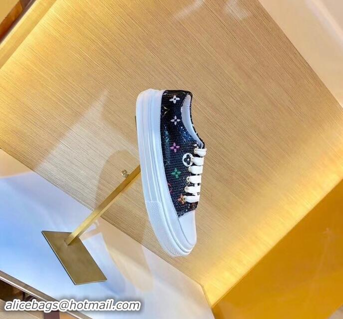 Promotion Louis Vuitton Monogram Denim Stellar Sneakers LV95610 Black 2019