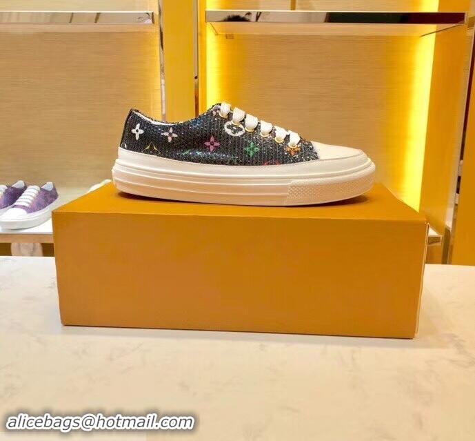 Promotion Louis Vuitton Monogram Denim Stellar Sneakers LV95610 Black 2019