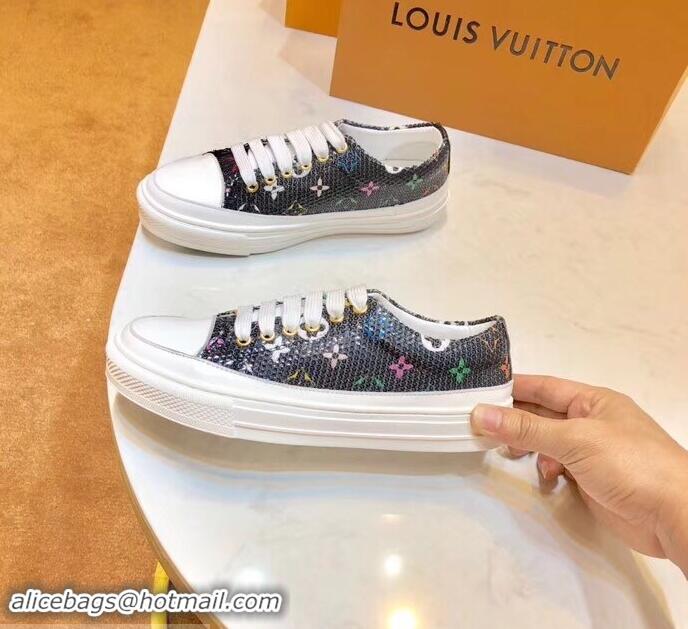 Promotion Louis Vuitton Monogram Denim Stellar Sneakers LV95610 Black 2019