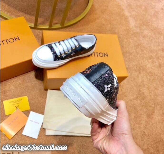 Promotion Louis Vuitton Monogram Denim Stellar Sneakers LV95610 Black 2019