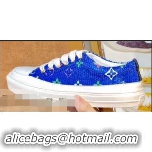 Grade Luxury Louis Vuitton Monogram Denim Stellar Sneakers LV95610 Blue 2019