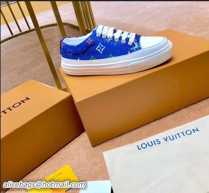 Grade Luxury Louis Vuitton Monogram Denim Stellar Sneakers LV95610 Blue 2019