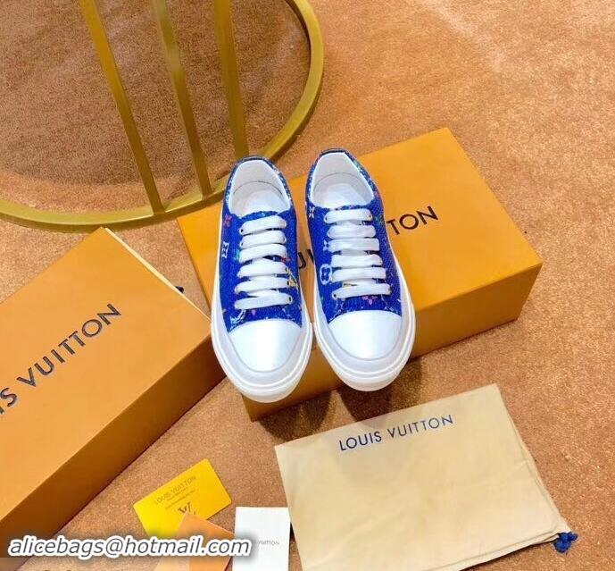 Grade Luxury Louis Vuitton Monogram Denim Stellar Sneakers LV95610 Blue 2019