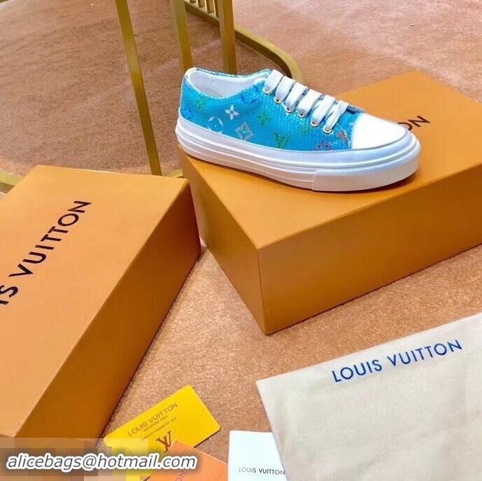 Low Cost Louis Vuitton Monogram Denim Stellar Sneakers LV95610 Turquoise 2019