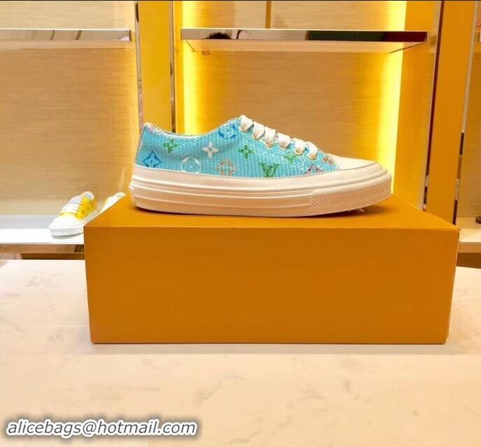 Low Cost Louis Vuitton Monogram Denim Stellar Sneakers LV95610 Turquoise 2019