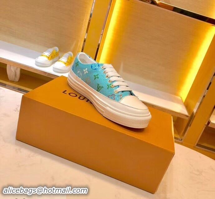 Low Cost Louis Vuitton Monogram Denim Stellar Sneakers LV95610 Turquoise 2019