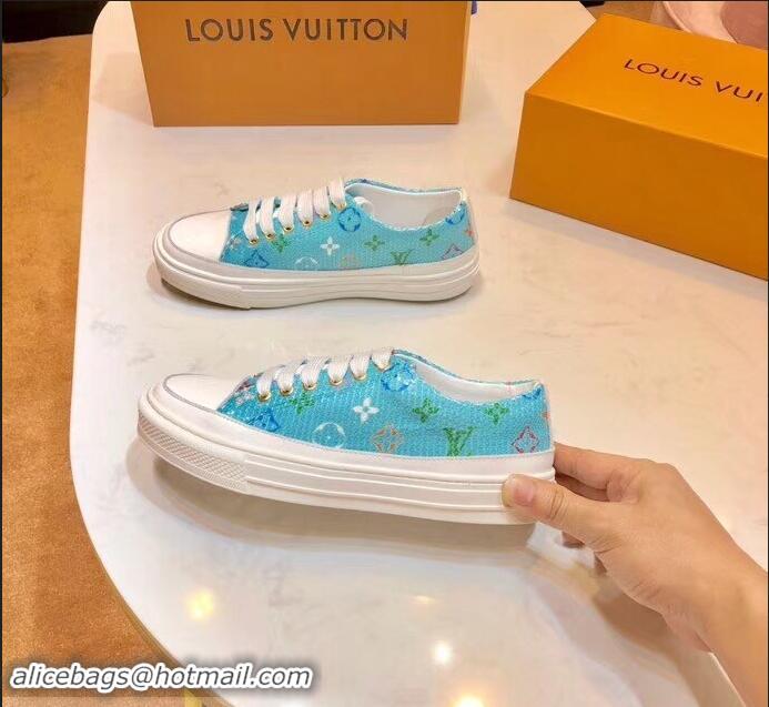 Low Cost Louis Vuitton Monogram Denim Stellar Sneakers LV95610 Turquoise 2019