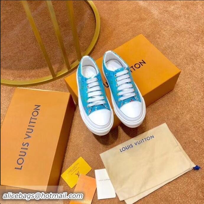 Low Cost Louis Vuitton Monogram Denim Stellar Sneakers LV95610 Turquoise 2019