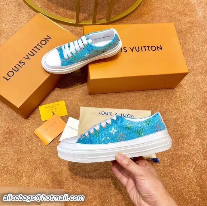 Low Cost Louis Vuitton Monogram Denim Stellar Sneakers LV95610 Turquoise 2019