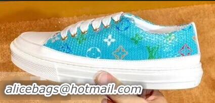 Low Cost Louis Vuitton Monogram Denim Stellar Sneakers LV95610 Turquoise 2019