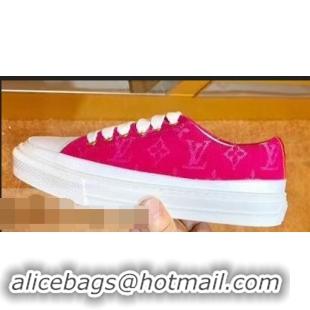 New Style Louis Vuitton Monogram Denim Stellar Sneakers LV95610 Fuchsia 2019