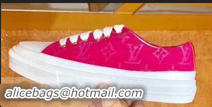 New Style Louis Vuitton Monogram Denim Stellar Sneakers LV95610 Fuchsia 2019