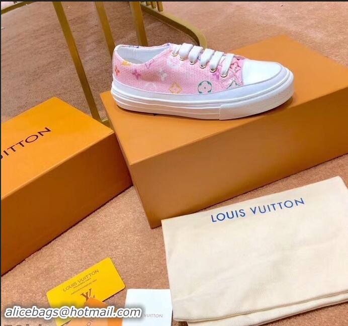 Cheap Design Louis Vuitton Monogram Denim Stellar Sneakers LV95614 Pink 2019