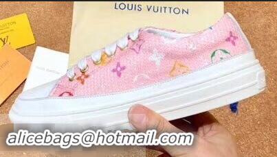 Cheap Design Louis Vuitton Monogram Denim Stellar Sneakers LV95614 Pink 2019