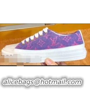 Free Shipping Louis Vuitton Monogram Denim Stellar Sneakers LV95614 Purple 2019