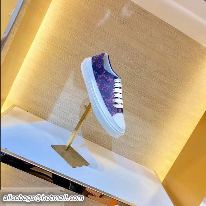 Free Shipping Louis Vuitton Monogram Denim Stellar Sneakers LV95614 Purple 2019