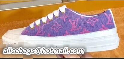 Free Shipping Louis Vuitton Monogram Denim Stellar Sneakers LV95614 Purple 2019