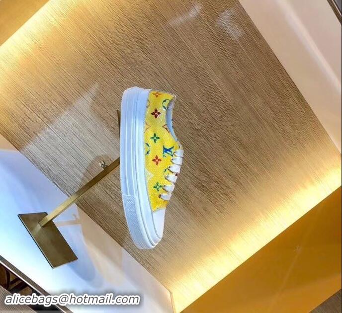 Imitation Louis Vuitton Monogram Denim Stellar Sneakers LV95614 Yellow 2019