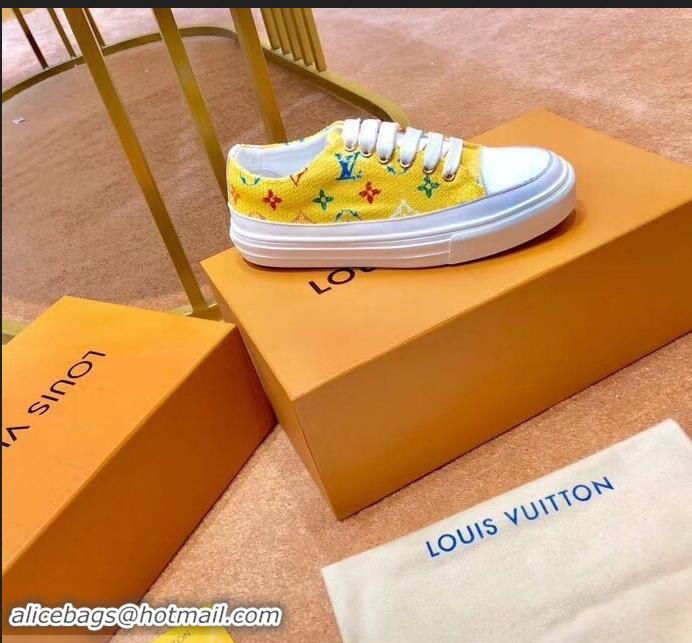 Imitation Louis Vuitton Monogram Denim Stellar Sneakers LV95614 Yellow 2019