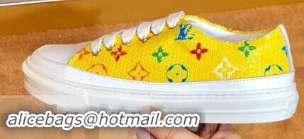 Imitation Louis Vuitton Monogram Denim Stellar Sneakers LV95614 Yellow 2019