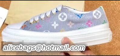 Top Grade Louis Vuitton Monogram Denim Stellar Sneakers LV95614 Silver 2019