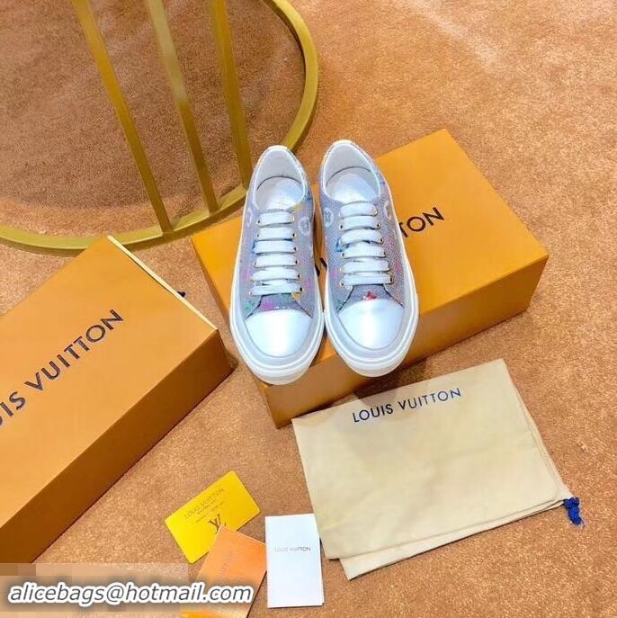 Top Grade Louis Vuitton Monogram Denim Stellar Sneakers LV95614 Silver 2019