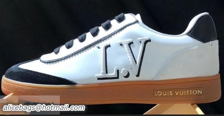 Promotional Louis Vuitton Embroidered LV Frontrow Sneakers LV95301 Black 2019