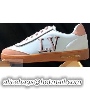 Buy Cheap Louis Vuitton Embroidered LV Frontrow Sneakers LV95301 Pink 2019