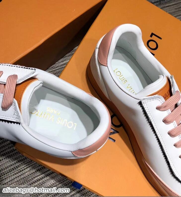 Buy Cheap Louis Vuitton Embroidered LV Frontrow Sneakers LV95301 Pink 2019