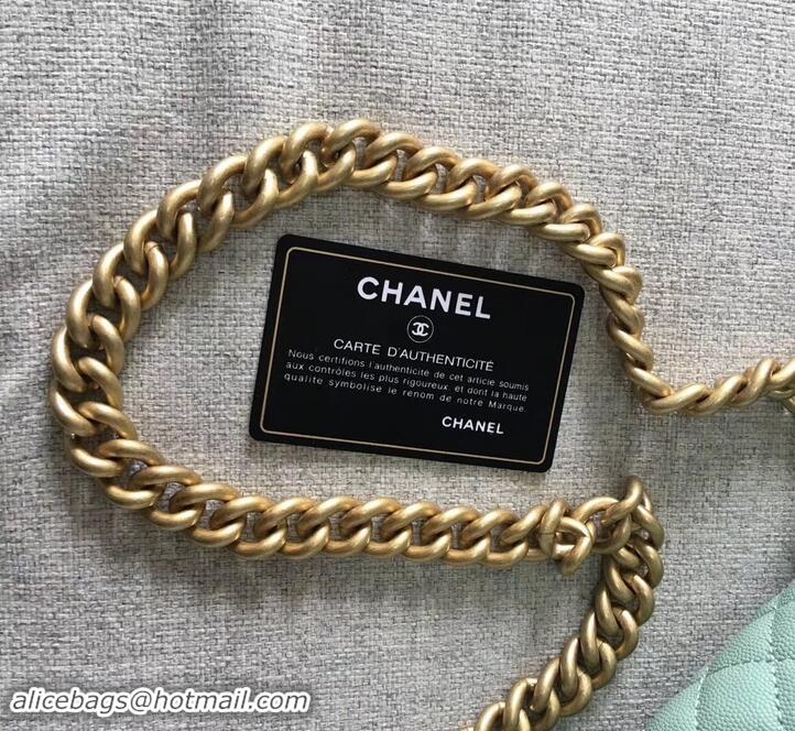 Good Quality Chanel Original Quality caviar medium Boy Bag Light Green with gold hardware 616017