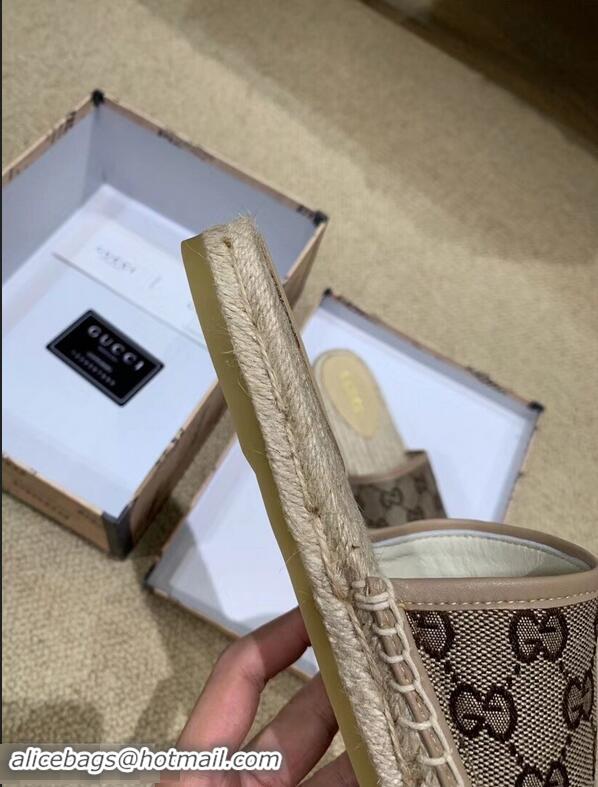 Abatement Gucci Canvas GG Espadrilles Slides Sandals G96343 Beige 2019