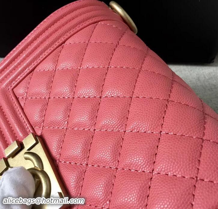 Best Chanel Original Quality caviar small Boy Bag pink With gold Hardware AS04623 2019