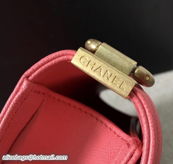 Best Chanel Original Quality caviar small Boy Bag pink With gold Hardware AS04623 2019