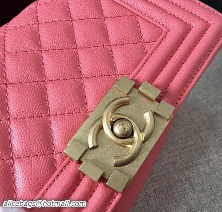 Best Chanel Original Quality caviar small Boy Bag pink With gold Hardware AS04623 2019