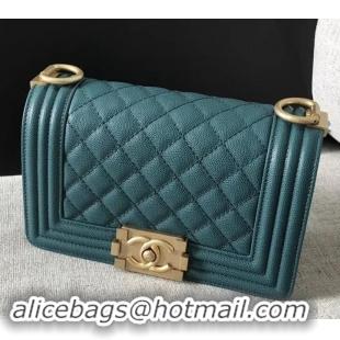 Sophisticated Chanel Original Quality caviar small Boy Bag green With gold Hardware AS04624 2019