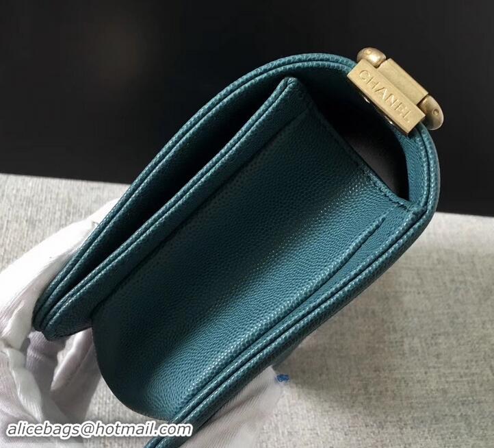 Sophisticated Chanel Original Quality caviar small Boy Bag green With gold Hardware AS04624 2019