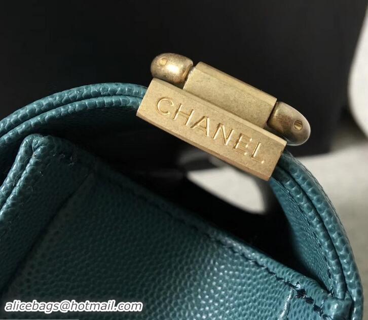 Sophisticated Chanel Original Quality caviar small Boy Bag green With gold Hardware AS04624 2019