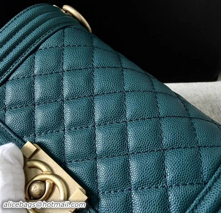 Sophisticated Chanel Original Quality caviar small Boy Bag green With gold Hardware AS04624 2019