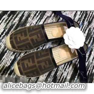 Buy Classic Fendi FF Logo Espadrilles F86001 Brown