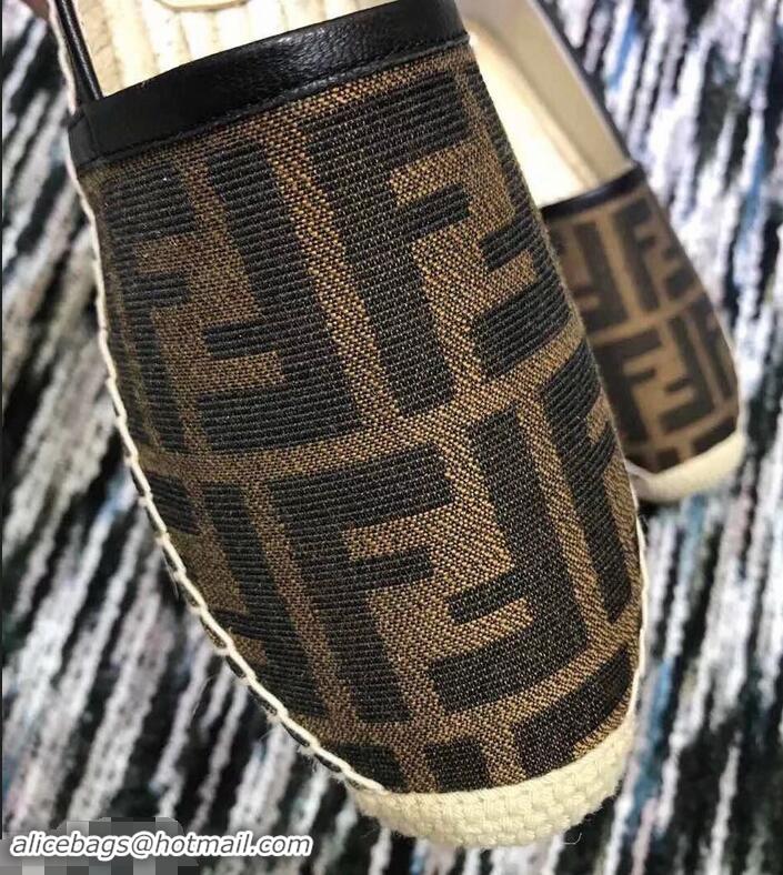 Buy Classic Fendi FF Logo Espadrilles F86001 Brown