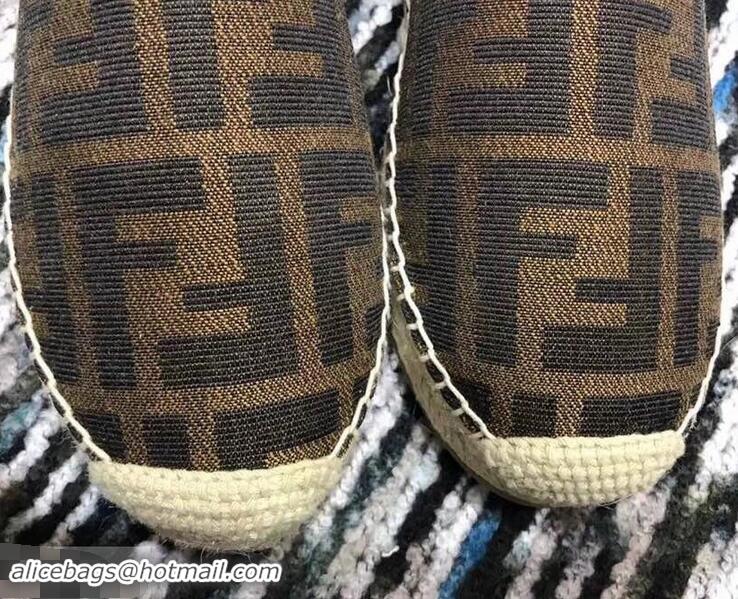 Buy Classic Fendi FF Logo Espadrilles F86001 Brown